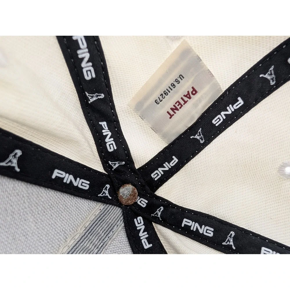 Ping Golf Hat Mr Ping Patch Black Cream 110 One Ten Flexfit Yupoong Snapback Cap
